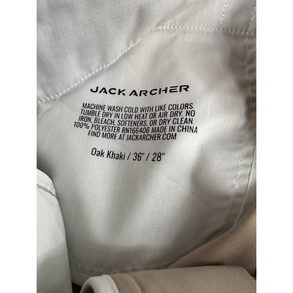 Jack Archer Jetsetter Tech Pants 36 x 28 Oak Khaki Travel Performance Stretch - Picture 5 of 10